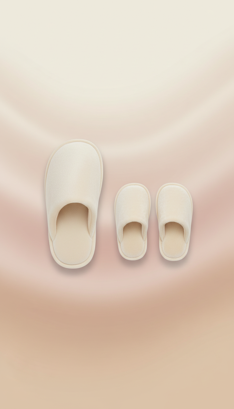 Women’s cream velour slippers