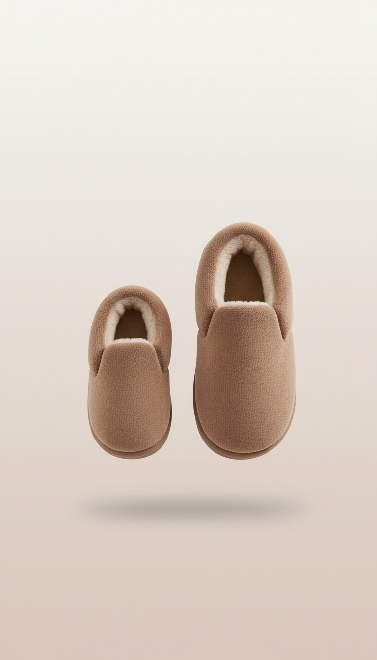 Children’s cozy taupe slip-ons