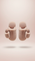 Men’s blush faux fur slippers